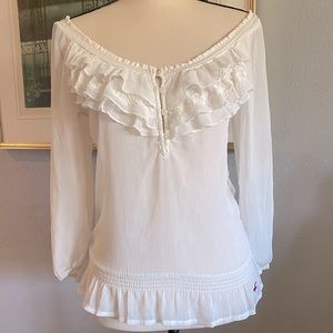 Hollister long sleeve peasant top size small